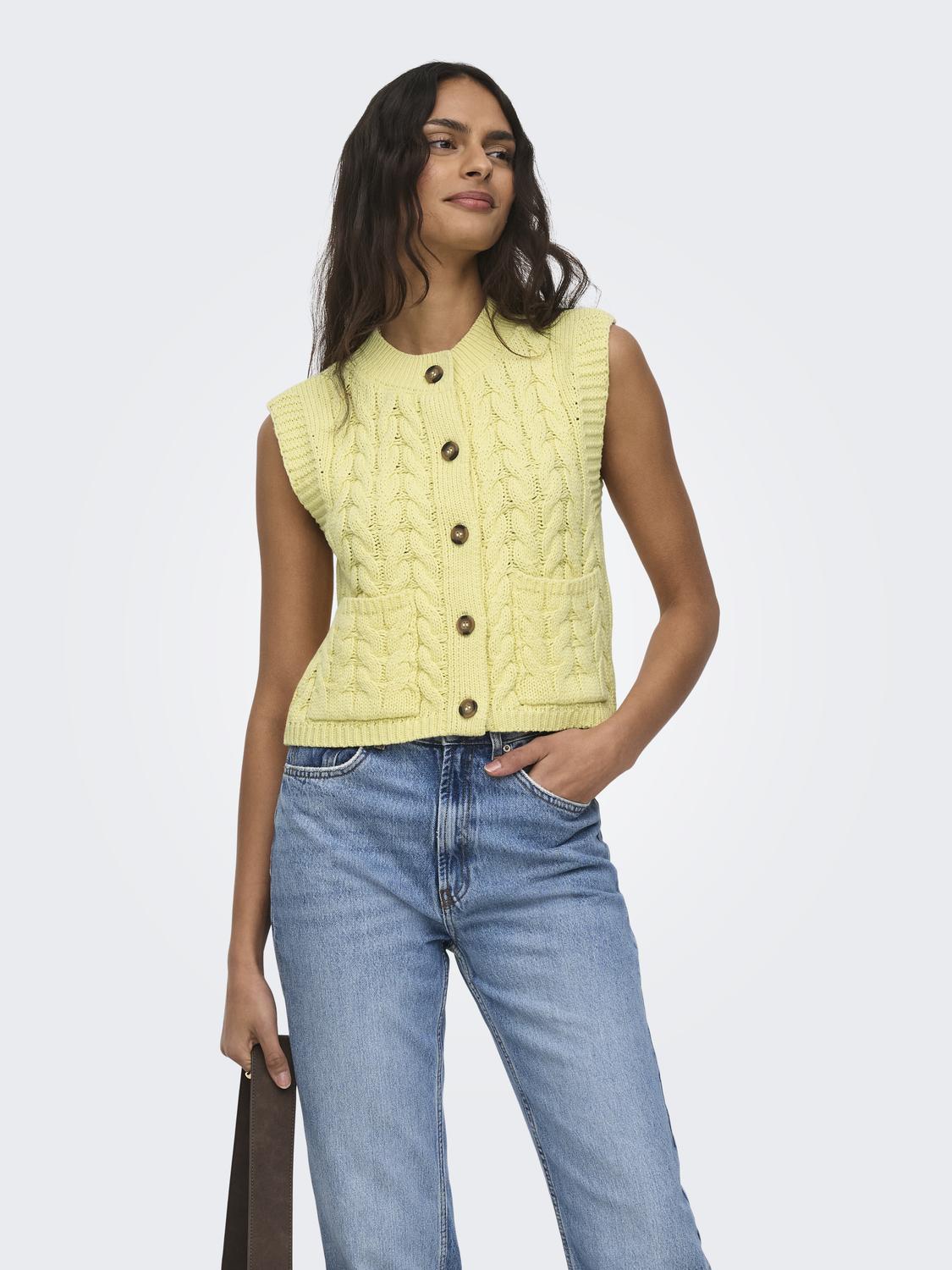 JDYANNALISE CABEL VEST LYS GUL