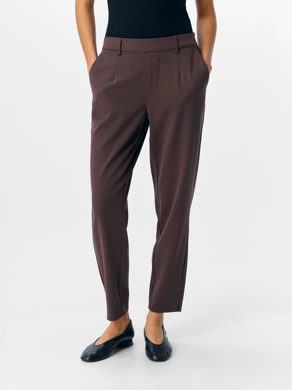 OBJLISA SLIM PANT HUMUS MELANGE