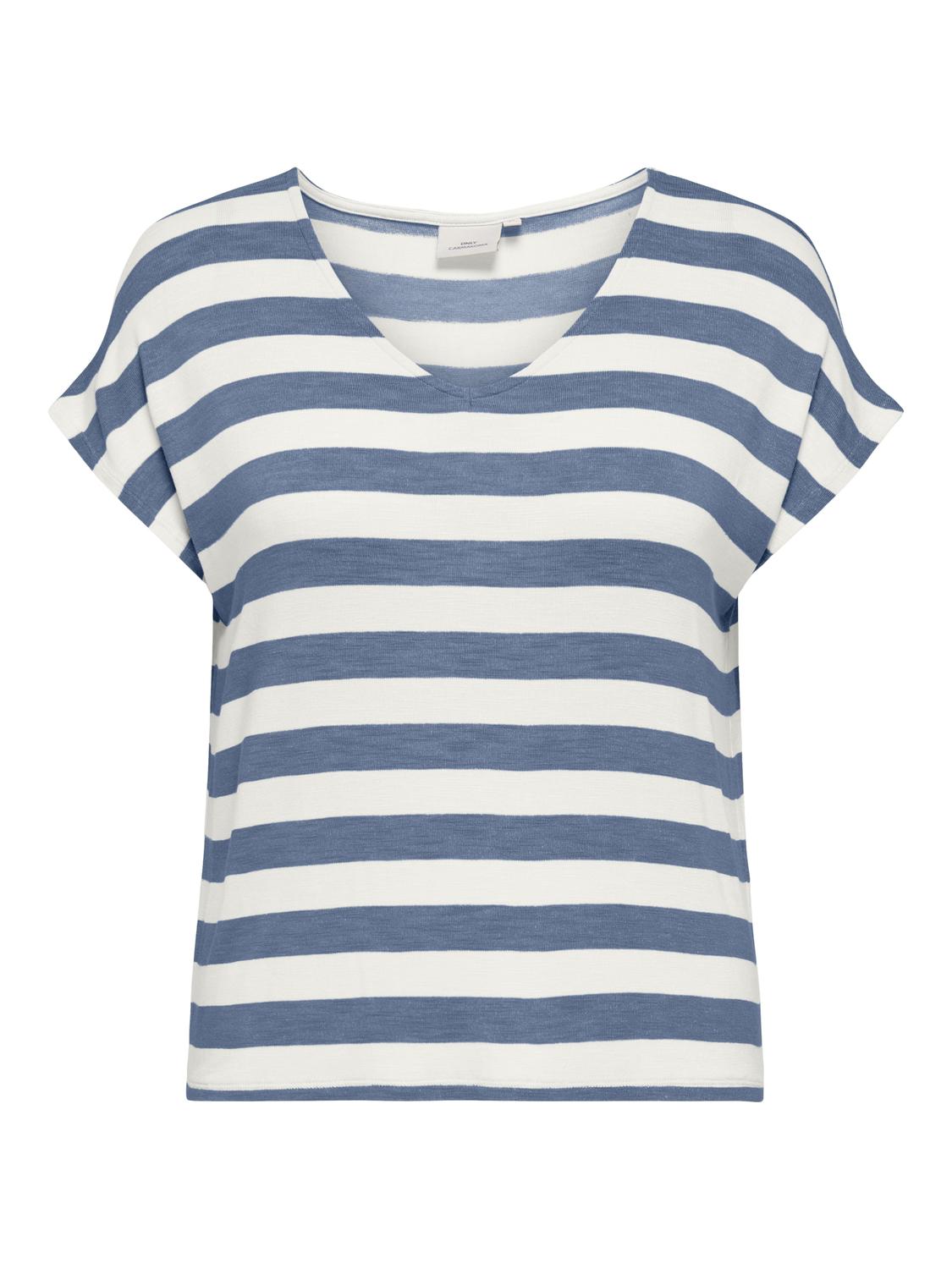CARLIRA LIFE S/S V-Neck Top - Infinity Blue