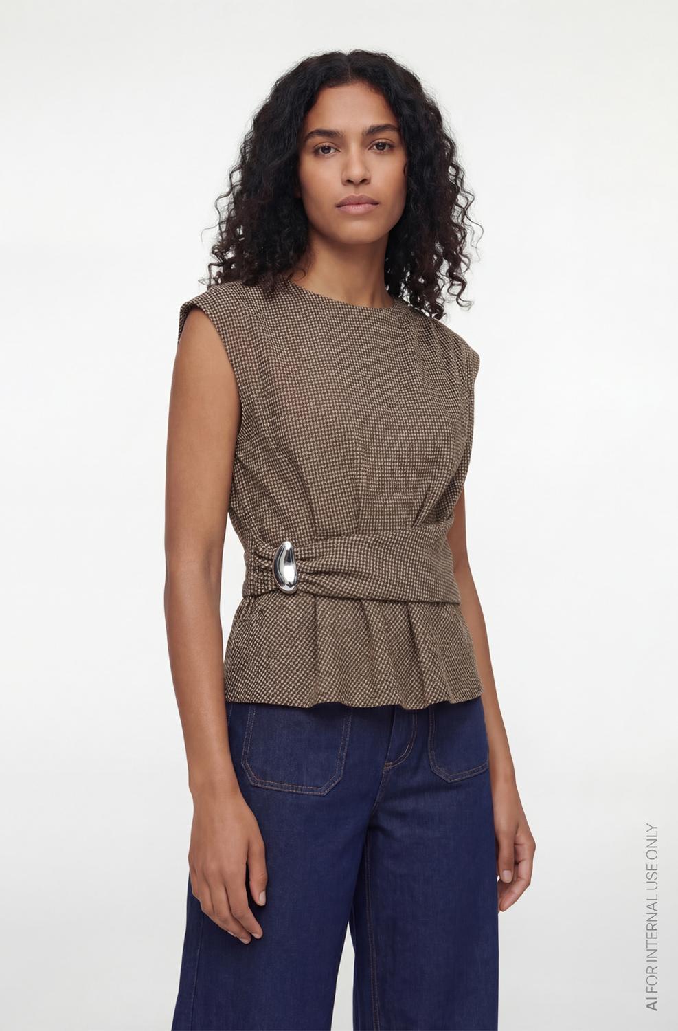Vichekka O-Neck S/L Checkered
