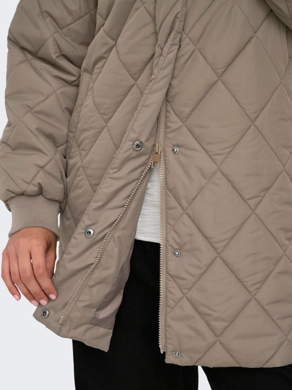 Carjuliet Quiltd Hood Zip Coat