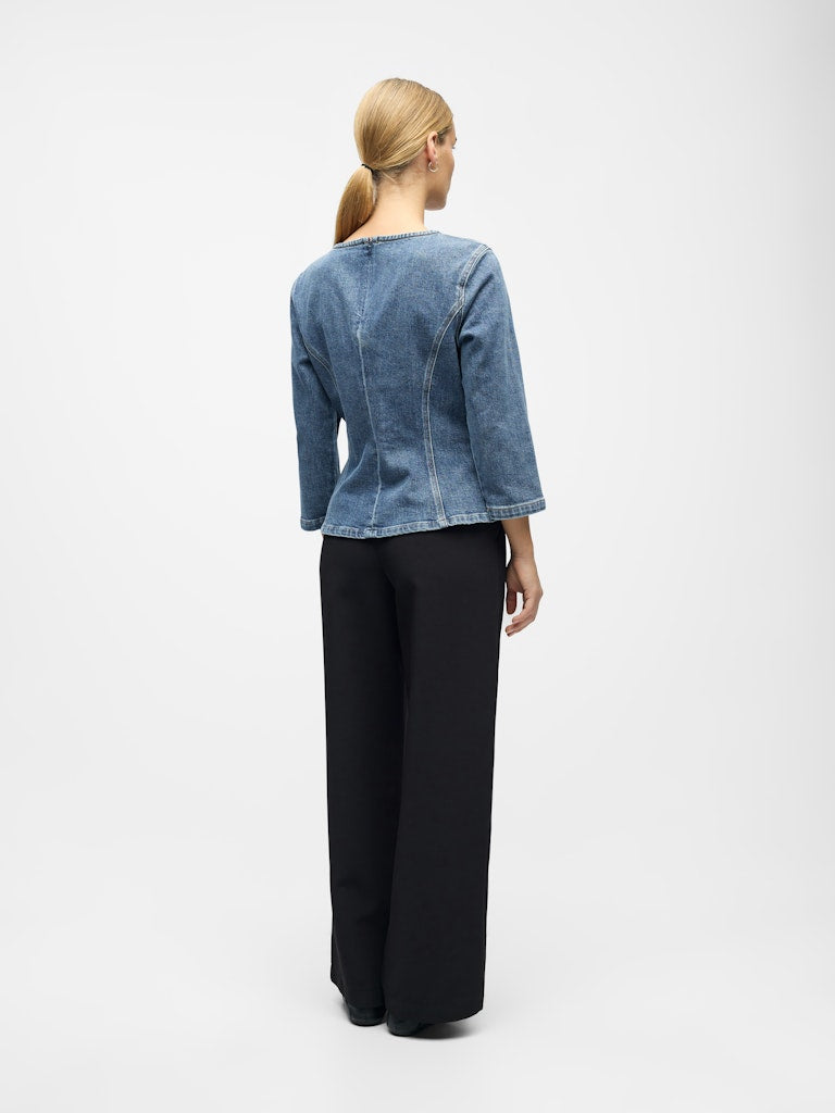 OBJROSIE skulpture top denim blue