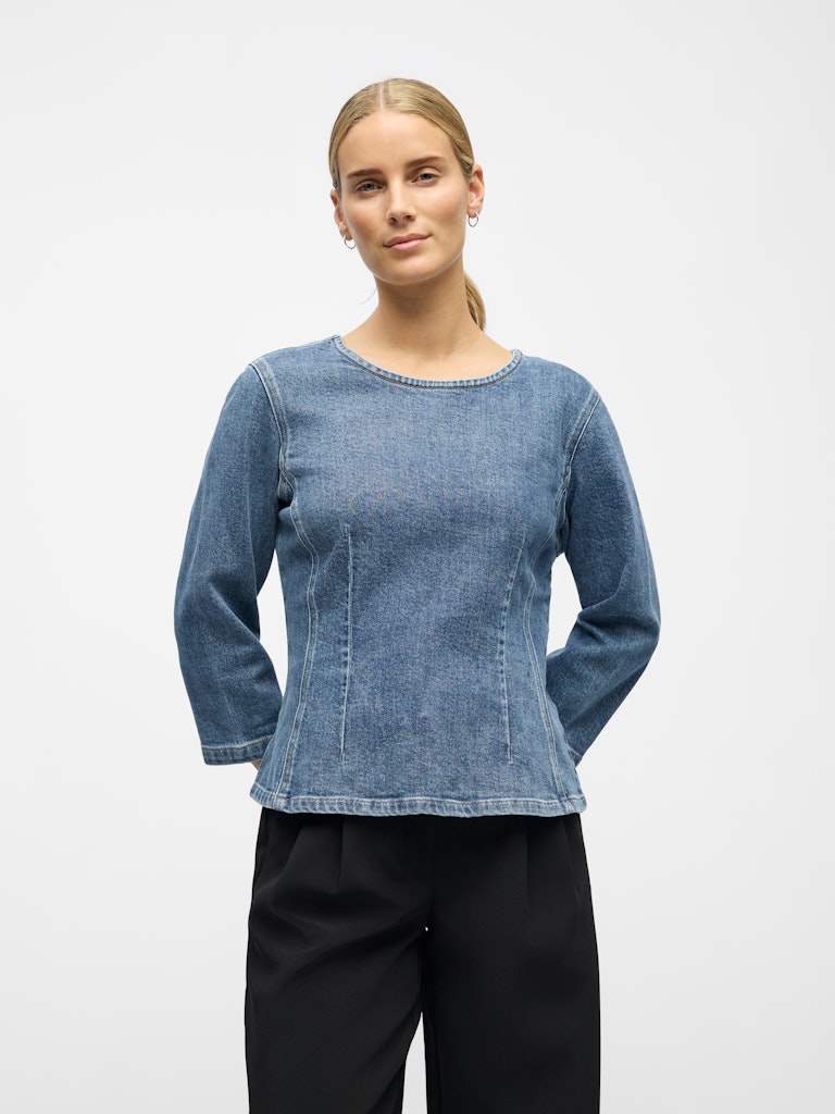 OBJROSIE skulpture top denim blue