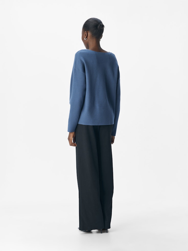 OBJREYNARD v- neck strik  denim