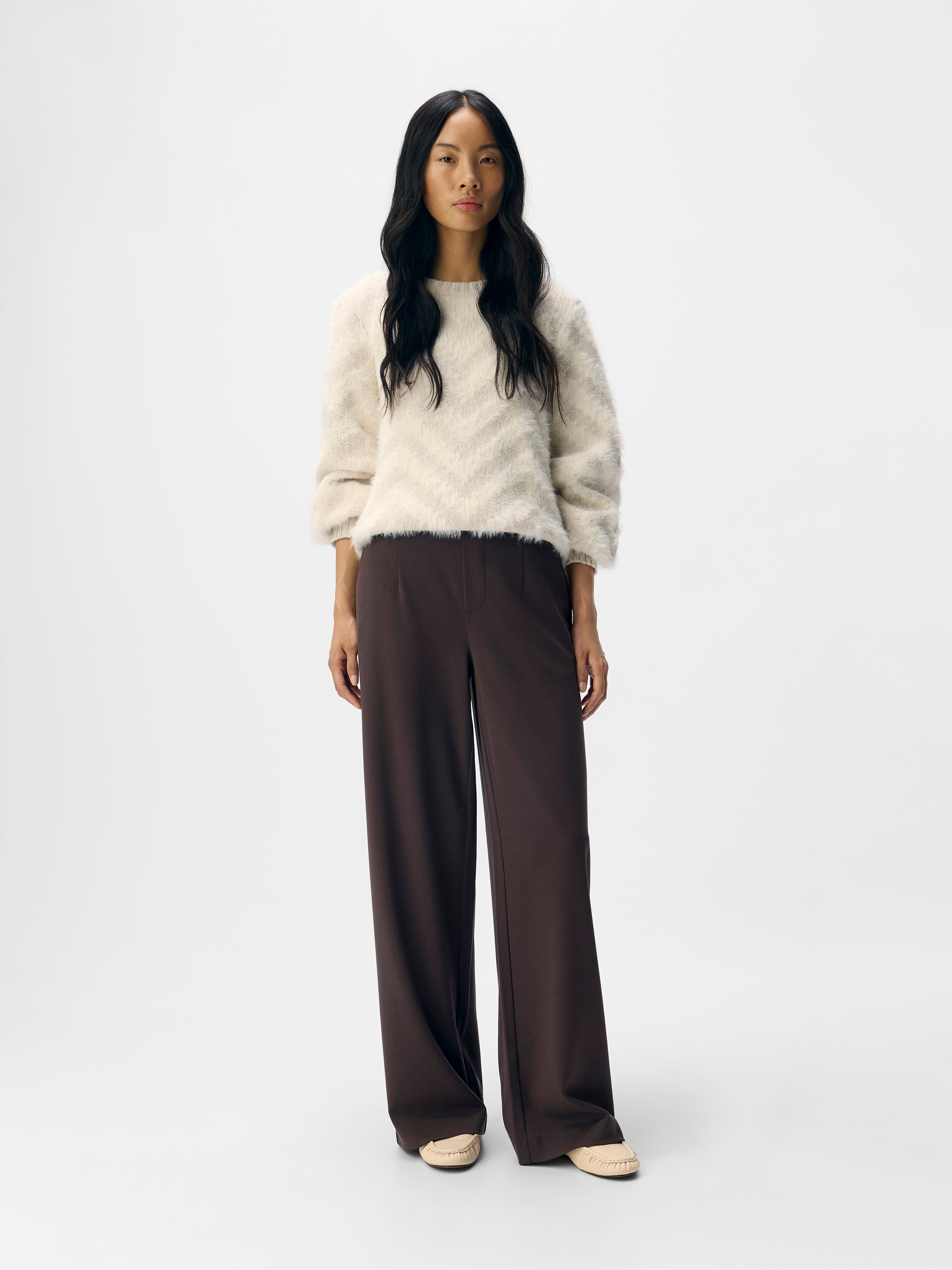 OBJLISA wide pant seal brown