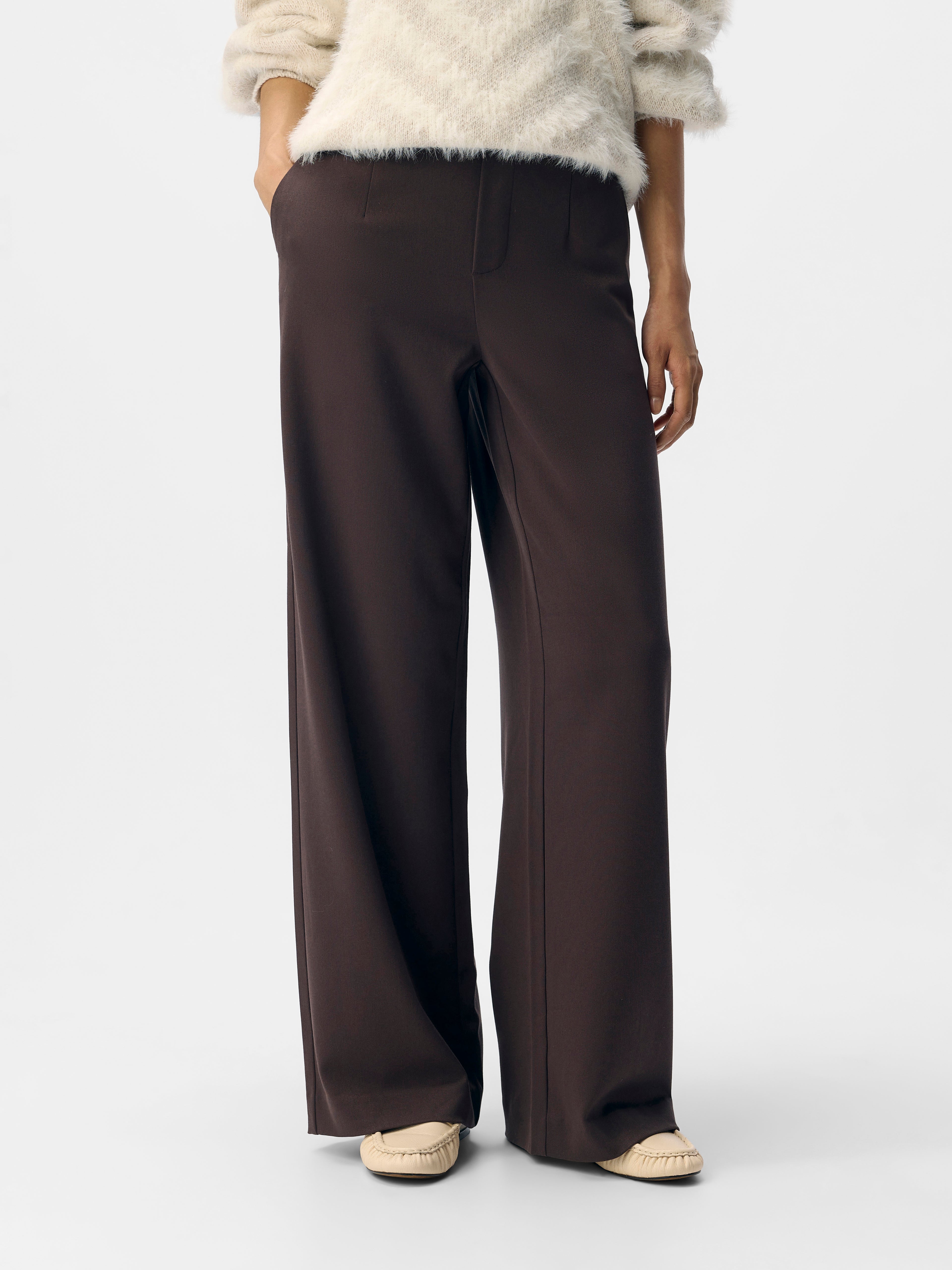 OBJLISA wide pant seal brown