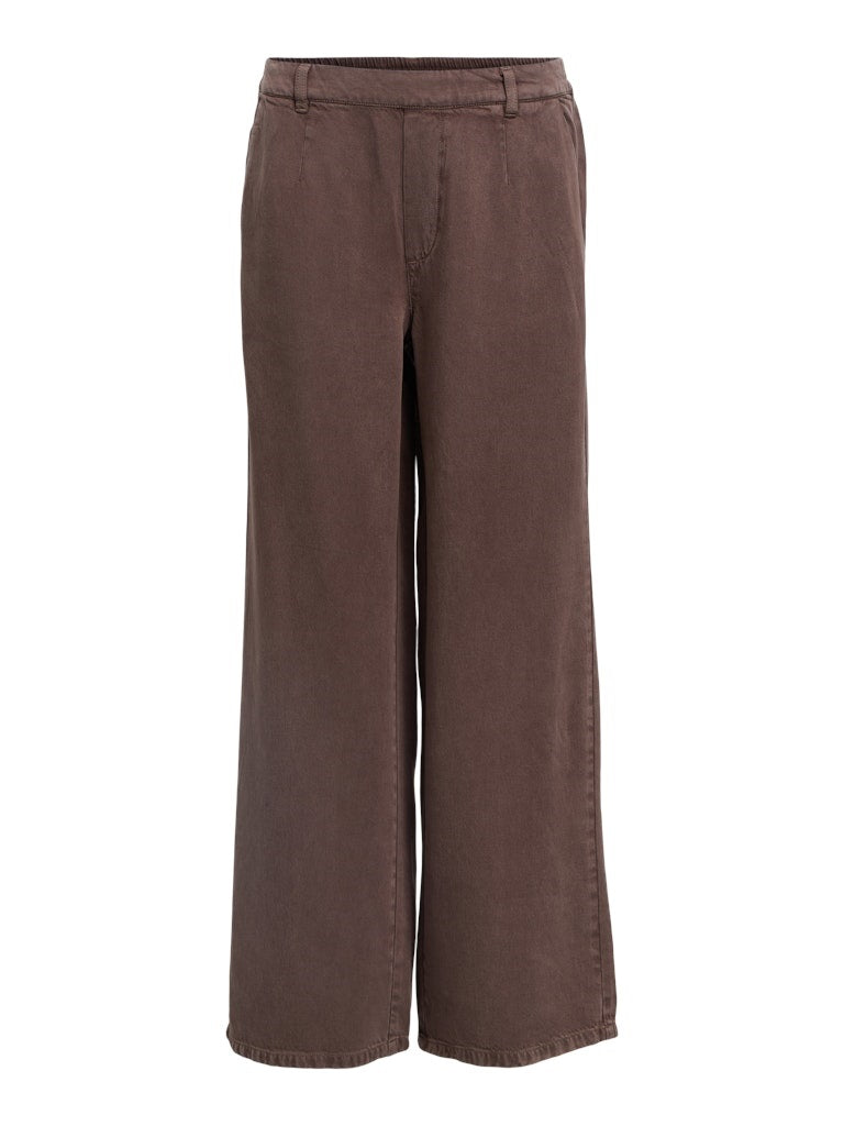 OBJFRAME LISA WIDE PANT SEAL BROWN