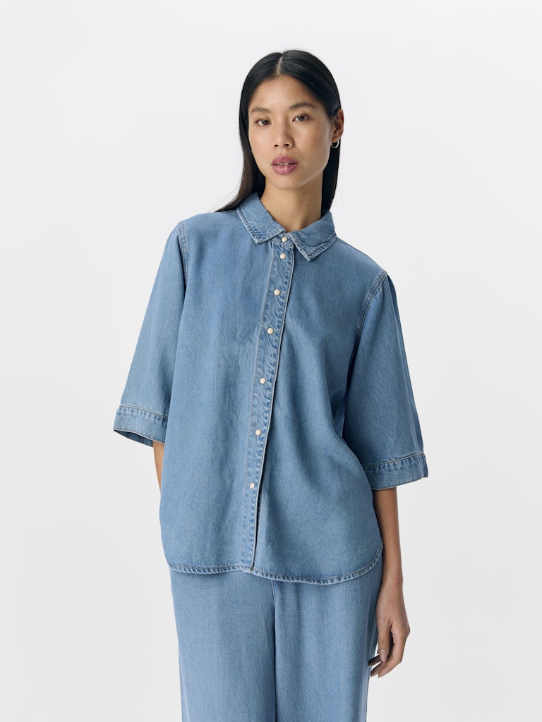 OBJFRAME 2/4 LIGHT DENIM TOP