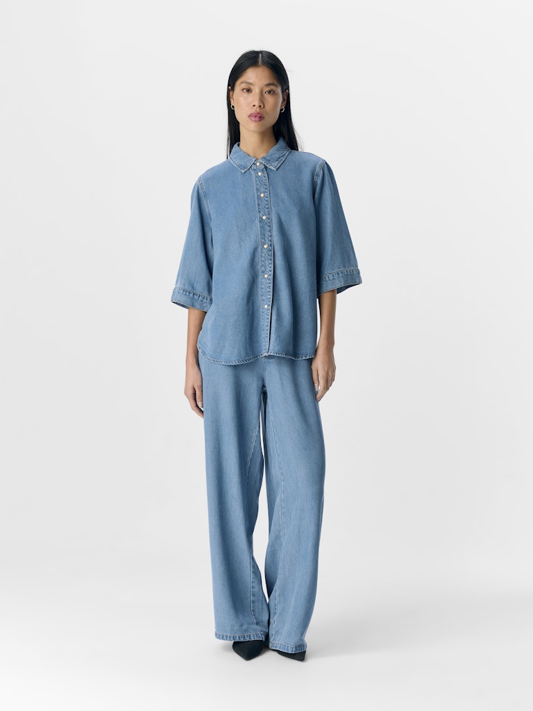 OBJFRAME 2/4 LIGHT DENIM TOP