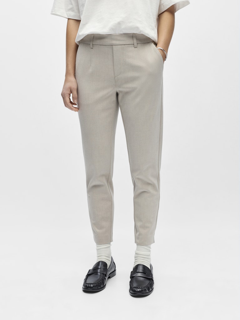 OBJLISA SLIM PANT HUMUS MELANGE