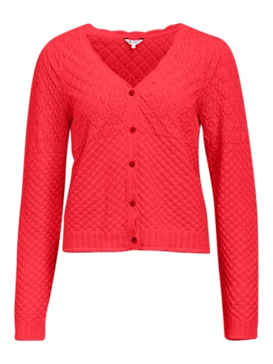 OBJNOA STRIK CARDIGAN RØD