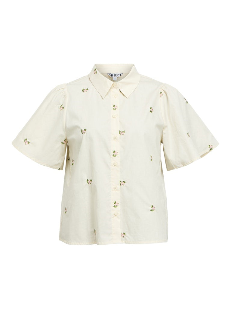 OBJMOLIA S/S SHIRT 143 CLOUD DANCER