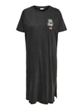 Carmika Foldup S/S Black Slit Dress