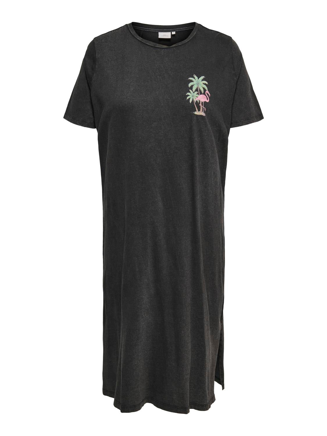 Carmika Foldup S/S Black Slit Dress
