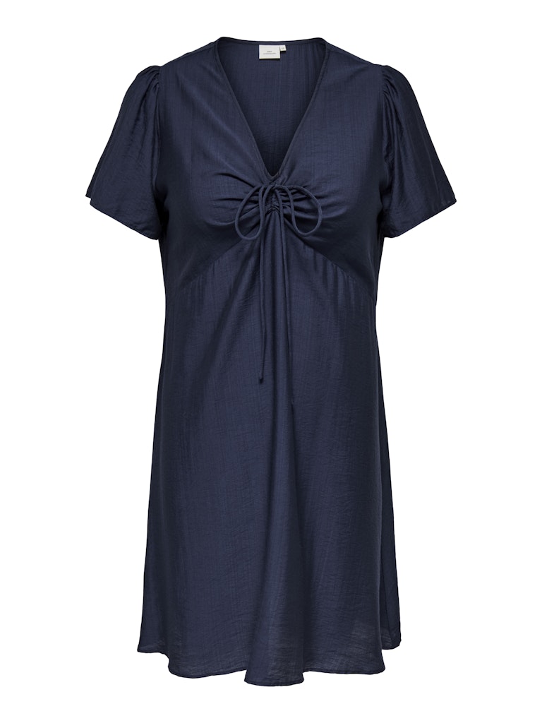 CARCECILIA SS V-NECK KNEE DRESS NAVY BLAZER