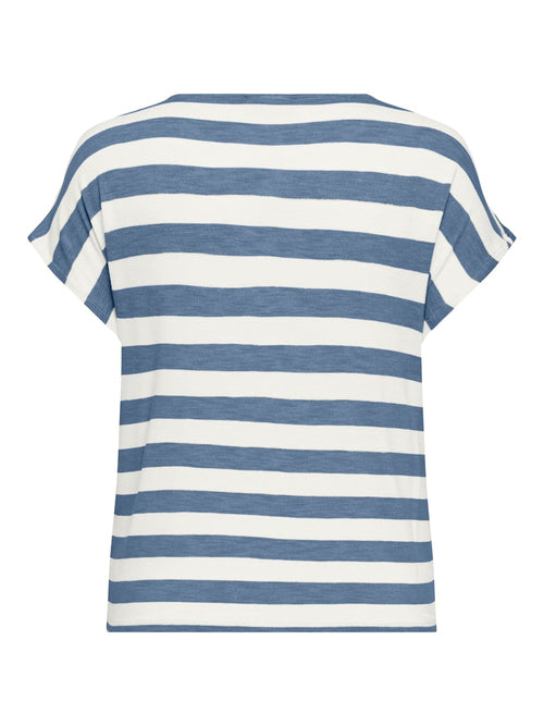CARLIRA LIFE S/S V-Neck Top - Infinity Blue