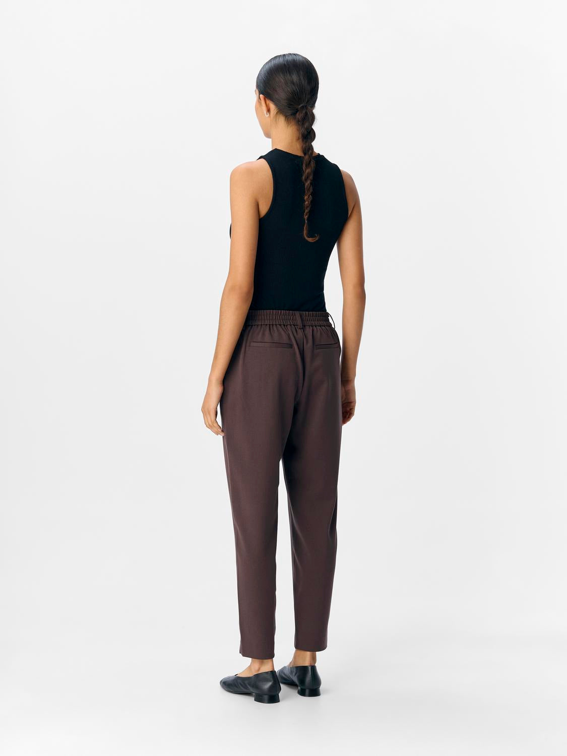 OBJLISA SLIM PANT HUMUS MELANGE