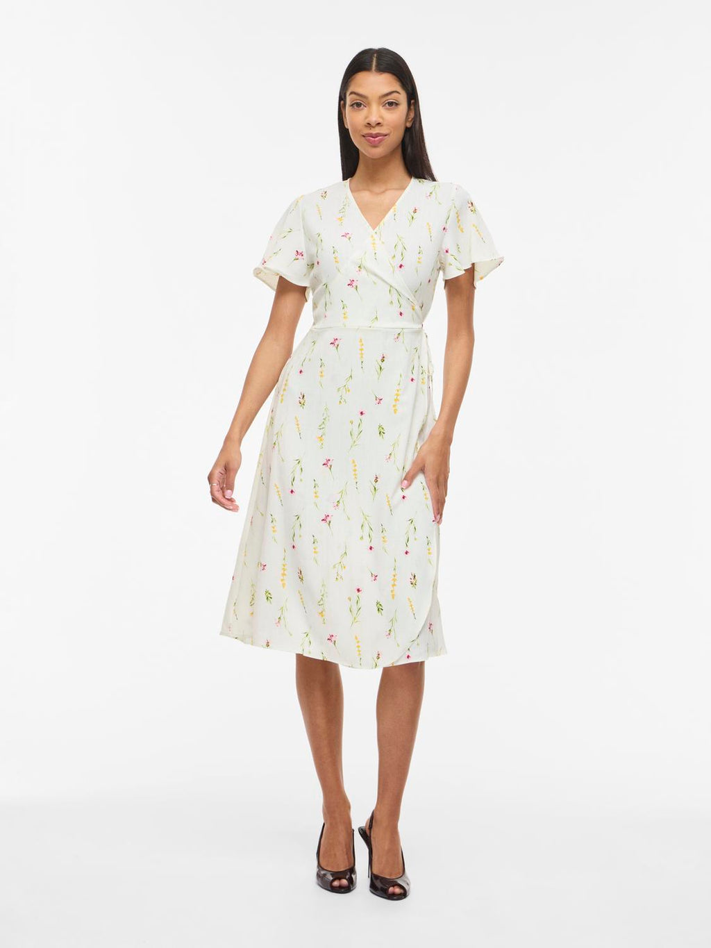 VILOVIE S/S WRAP MIDI DRESS SN