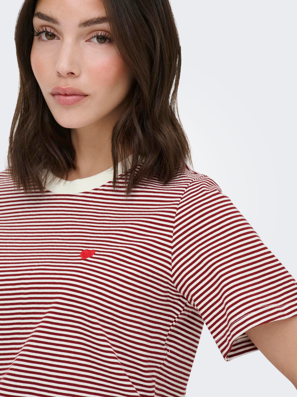JDYPISA TEE STRIPE RHUBARB TOP
