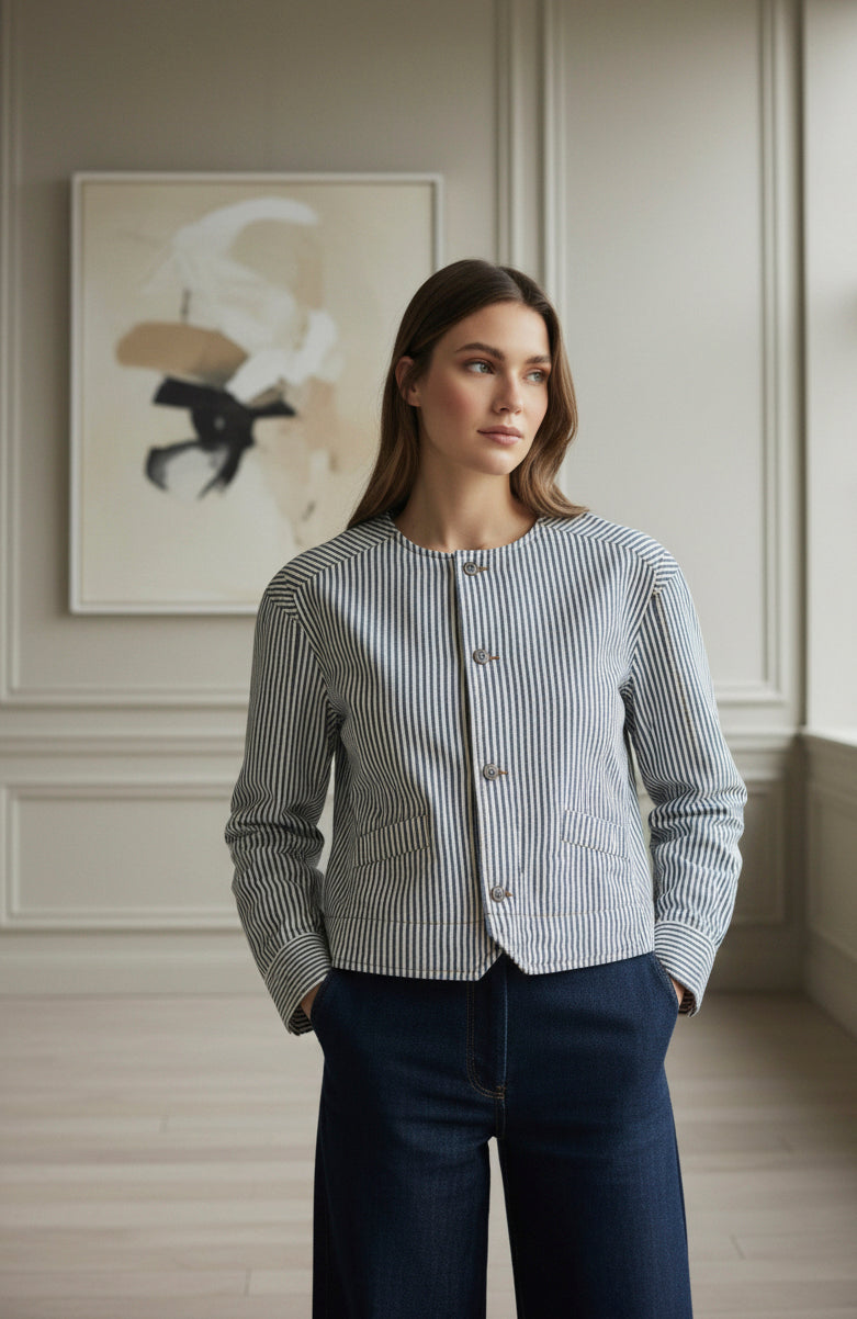 SIKA JACKET BLUE STRIPE JAKKE