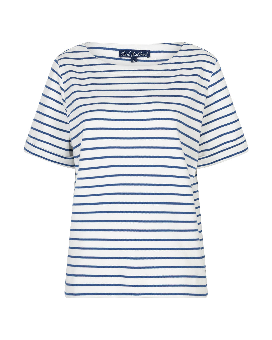 TERRY STRIPE SHORT SLEEVE JEANS BLUE