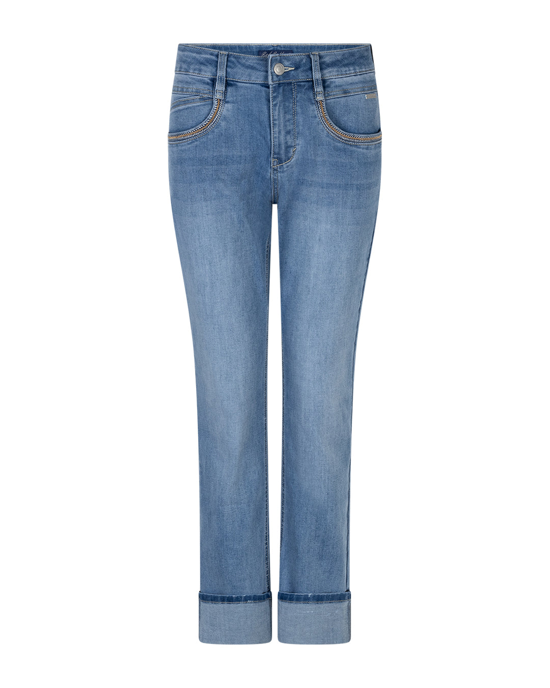 KATE DENIM EMBROID POCKETS STONE USED