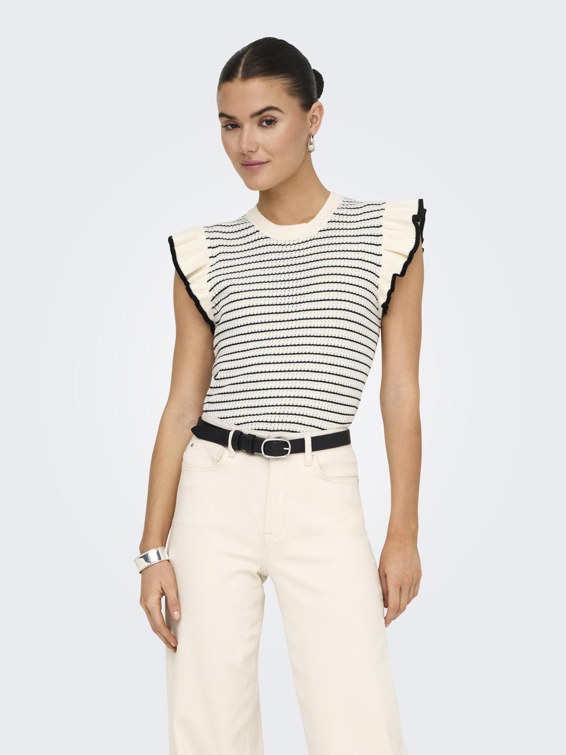 JDYCARICE FRILL PULLOVER KNIT CLOUD DANCER