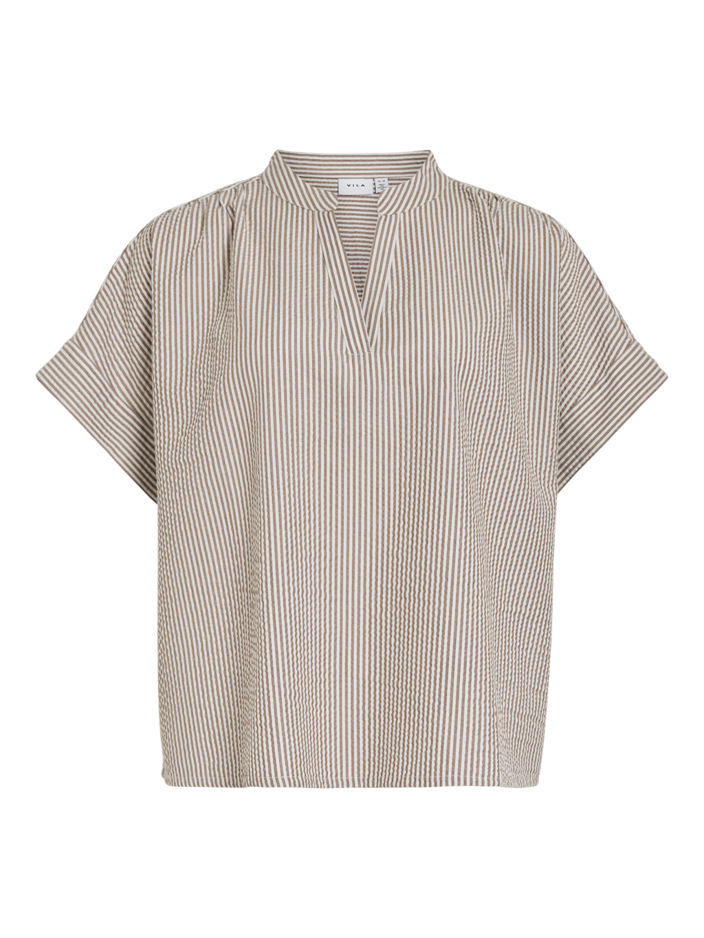 VIKALEA V-NECK TOP BROWN STRIP