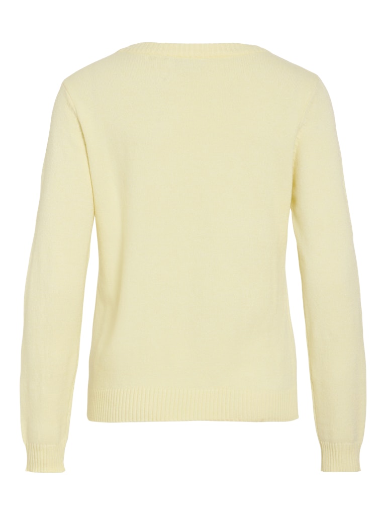 VIRIL O-Neck L/S Strikbluse - Pastel Yellow
