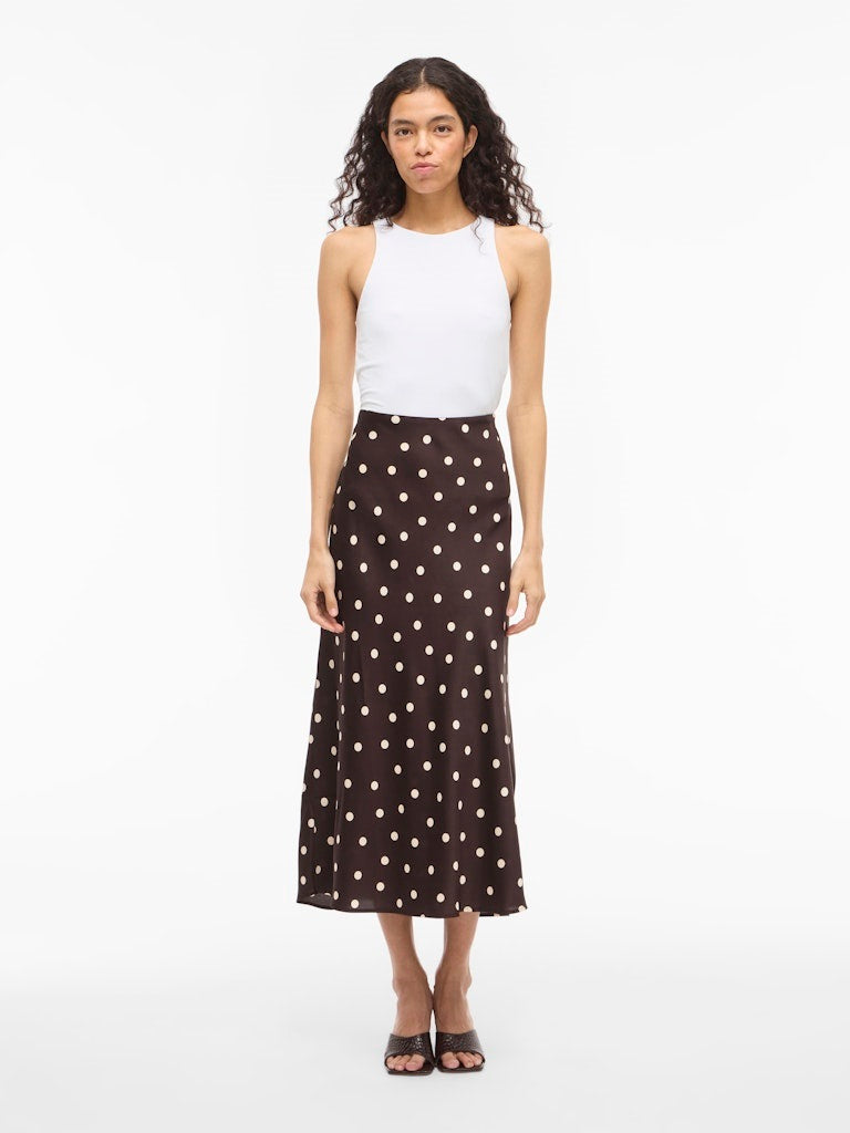 VIELETTE midi nederdel coffee bean