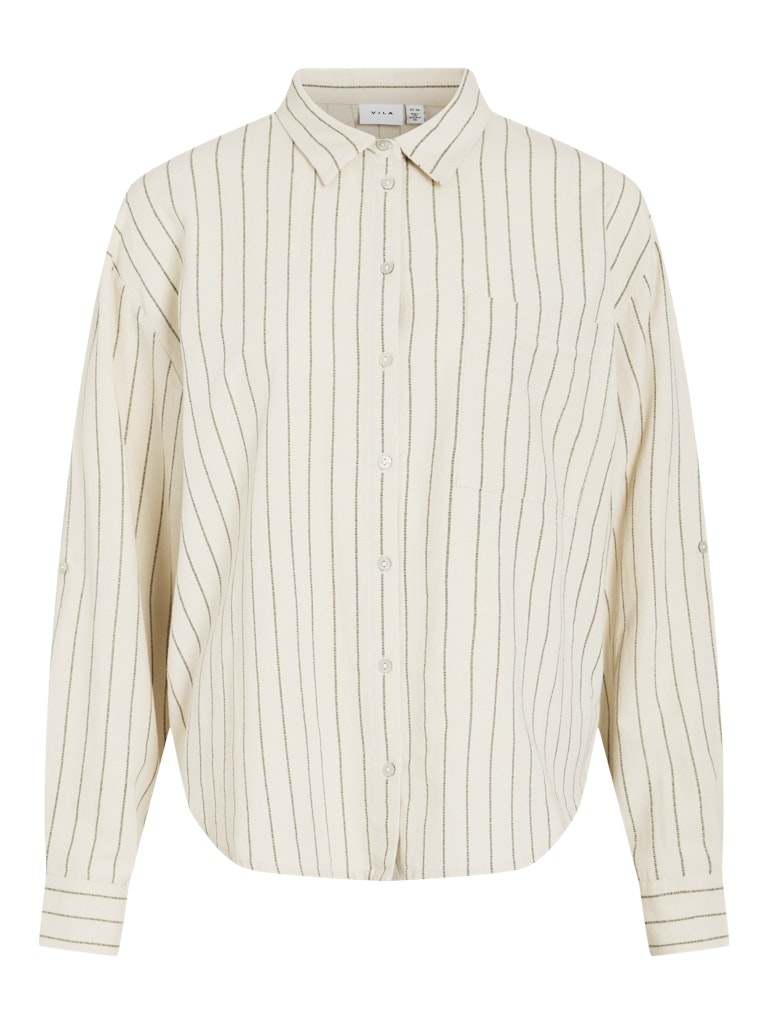 VIPRISILLA LANGÆRMET SKJORTE NATURAL MELANGE