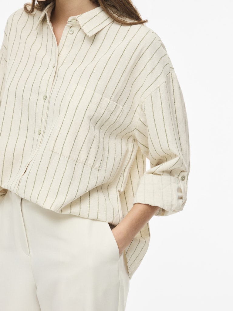 VIPRISILLA LANGÆRMET SKJORTE NATURAL MELANGE