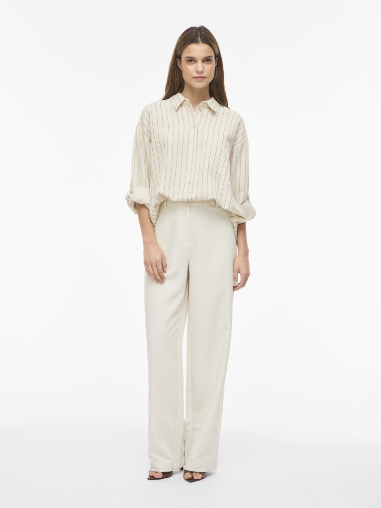 VIPRISILLA LANGÆRMET SKJORTE NATURAL MELANGE