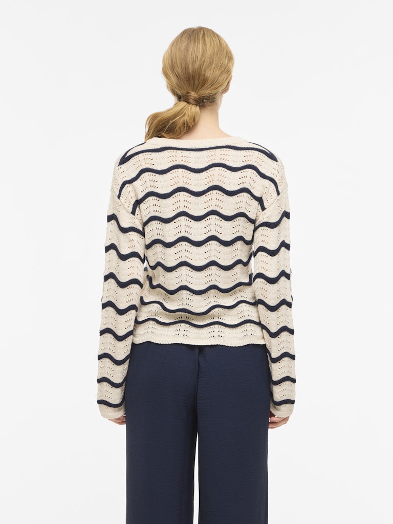 VIWAVE O-NECK STRIKTRØJE STRIPE BIRCH