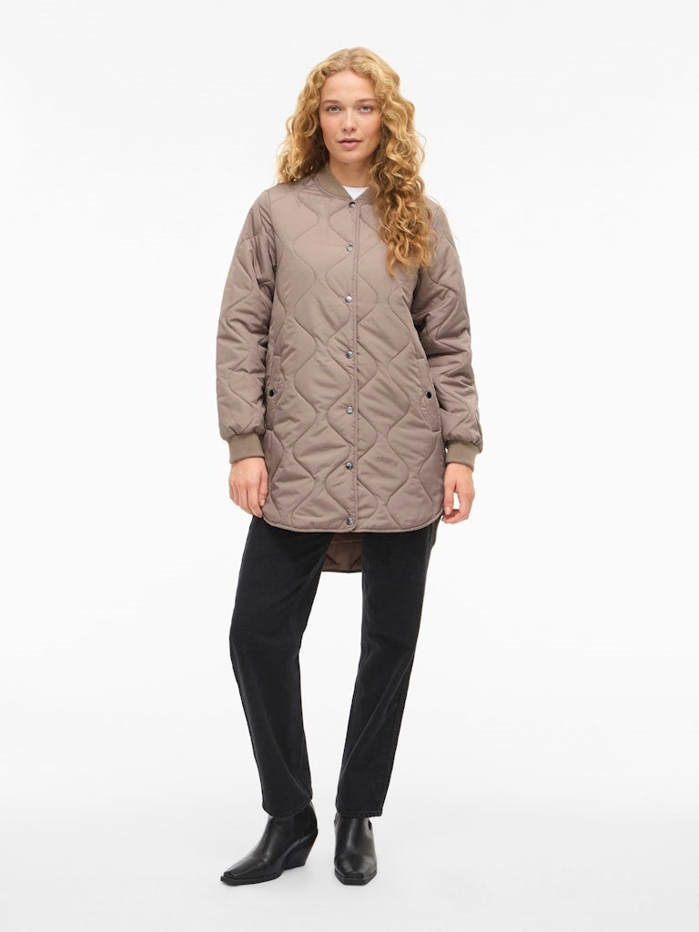 VITATE quilted jakke taupe gray