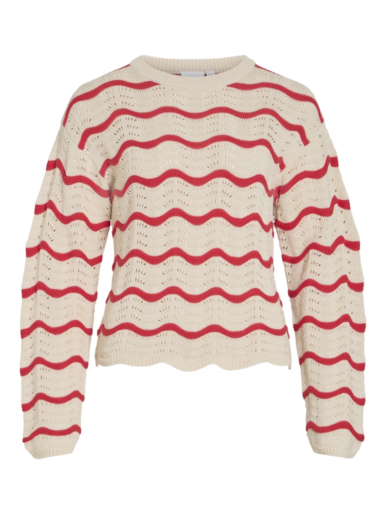 VIWAVE O-NECK STRIKTRØJE STRIPE HIBISCUS