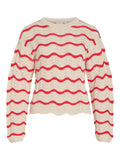 VIWAVE O-NECK STRIKTRØJE STRIPE HIBISCUS