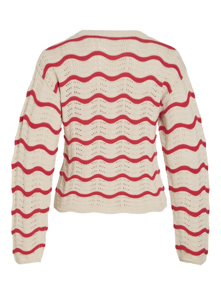 VIWAVE O-NECK STRIKTRØJE STRIPE HIBISCUS