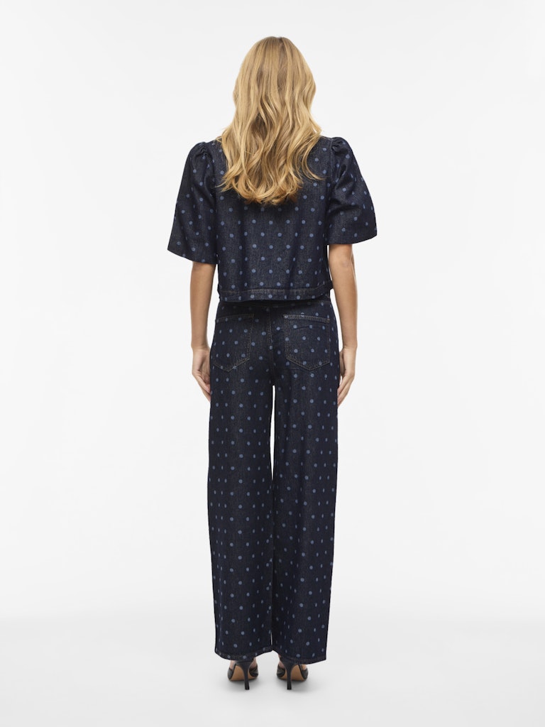 VIFREYA dot wide jeans dark bl