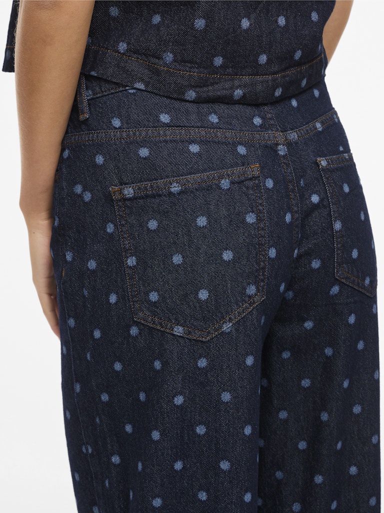 VIFREYA dot wide jeans dark bl