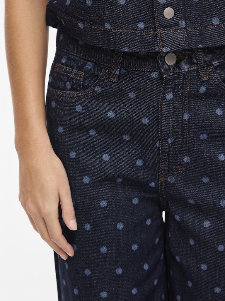 VIFREYA dot wide jeans dark bl