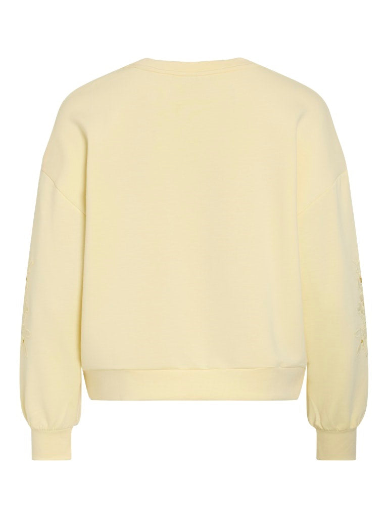 VISIFFI O-NECK L/S SWEAT TOP pastel yellow