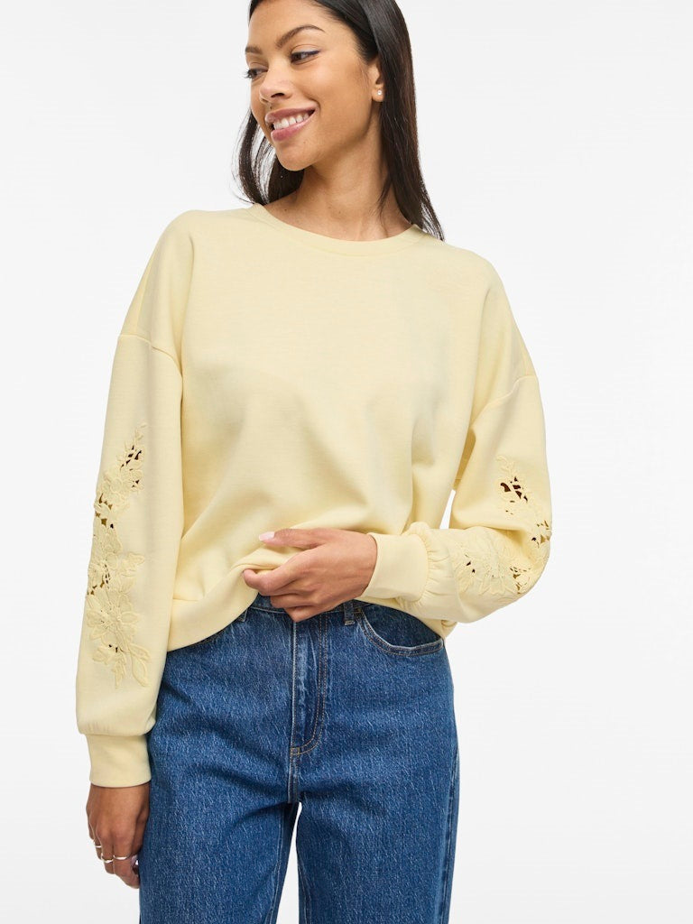 VISIFFI O-NECK L/S SWEAT TOP pastel yellow