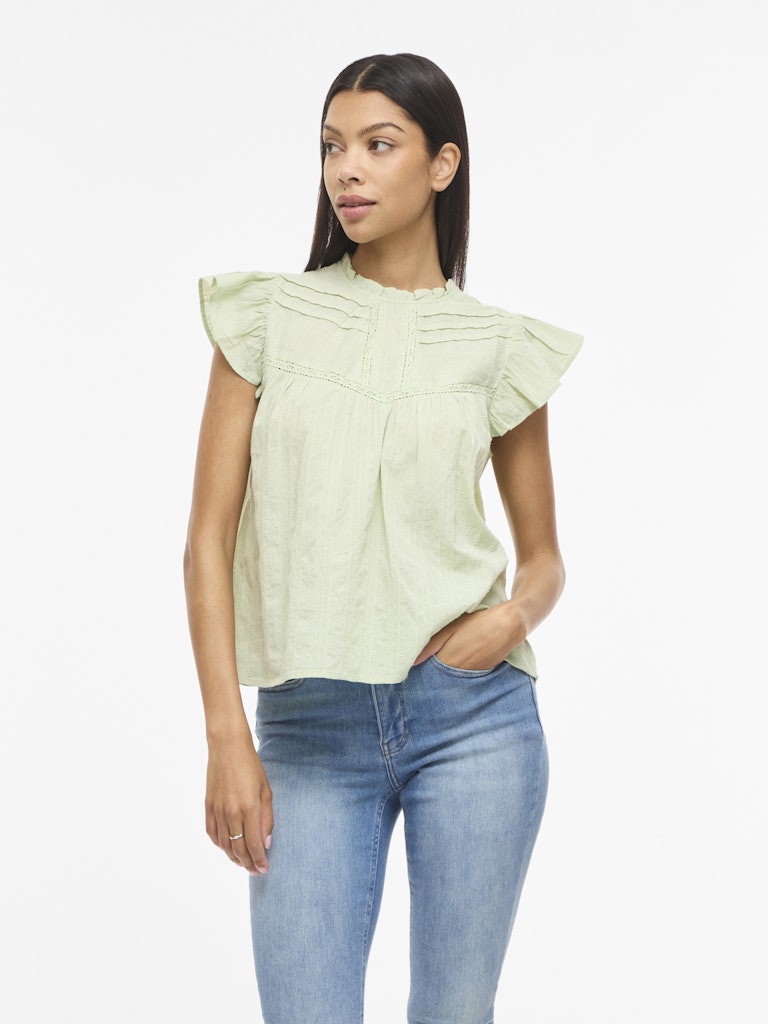 VIYVA TOP SMOKE GREEN BLUSE