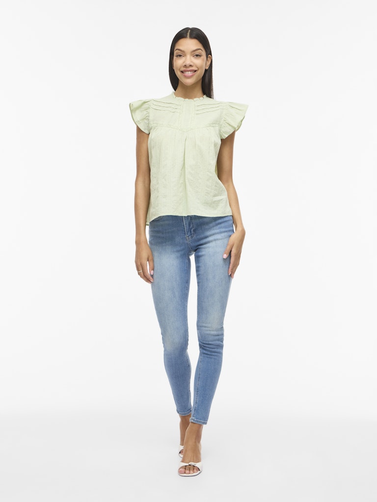 VIYVA TOP SMOKE GREEN BLUSE