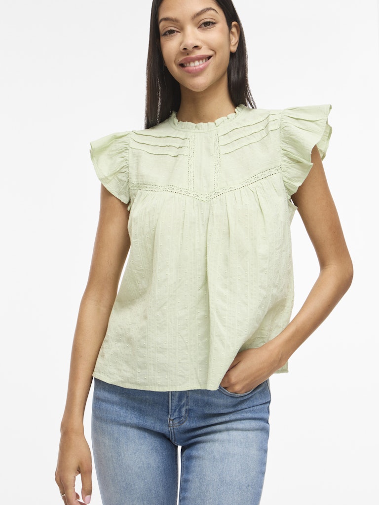 VIYVA TOP SMOKE GREEN BLUSE