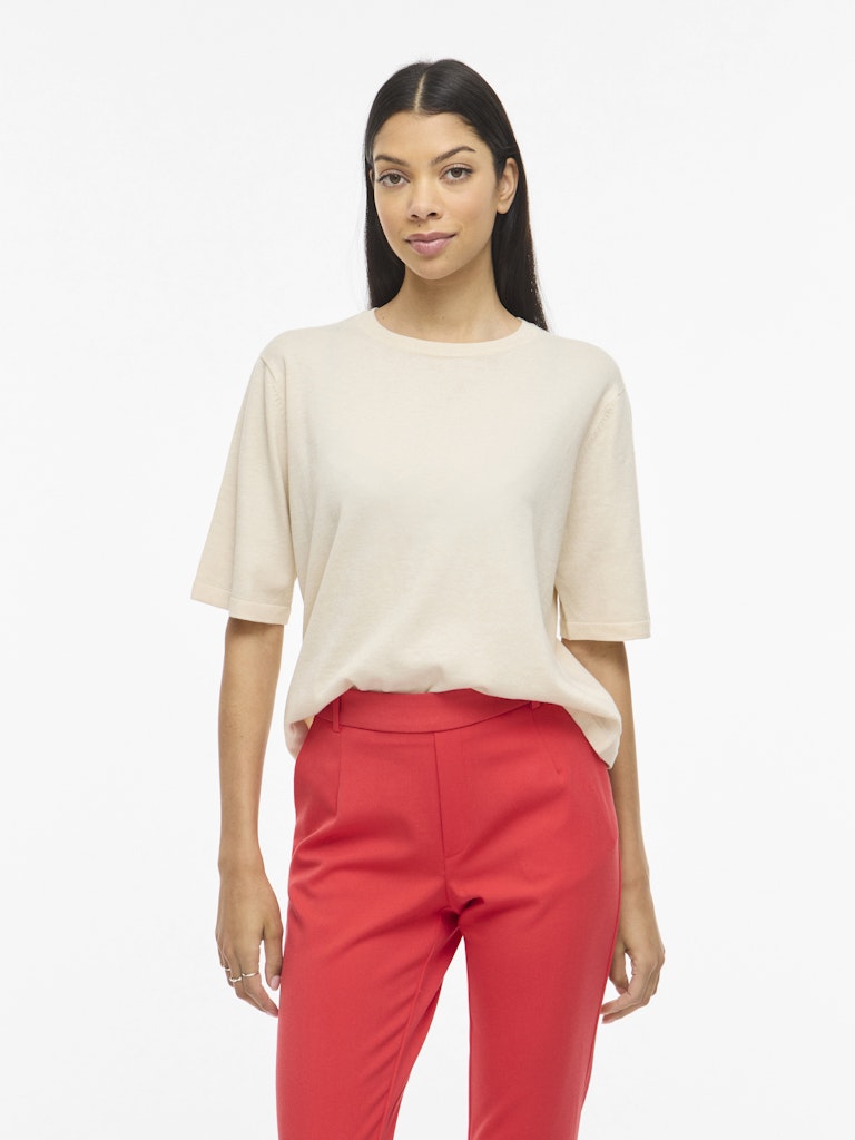 VIMALU O-NECK TOP Sandshell