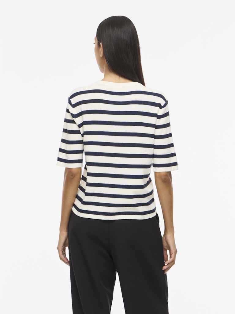 VIZICHA 2/4  BUTTON STRIPE KNIT CARDIGAN