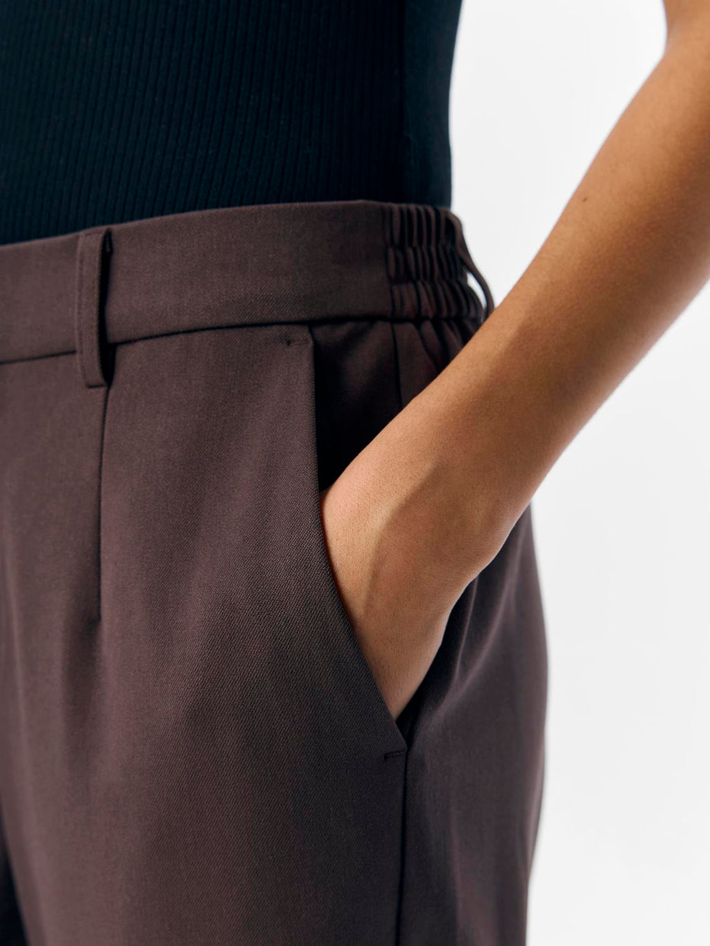 OBJLISA SLIM PANT HUMUS MELANGE