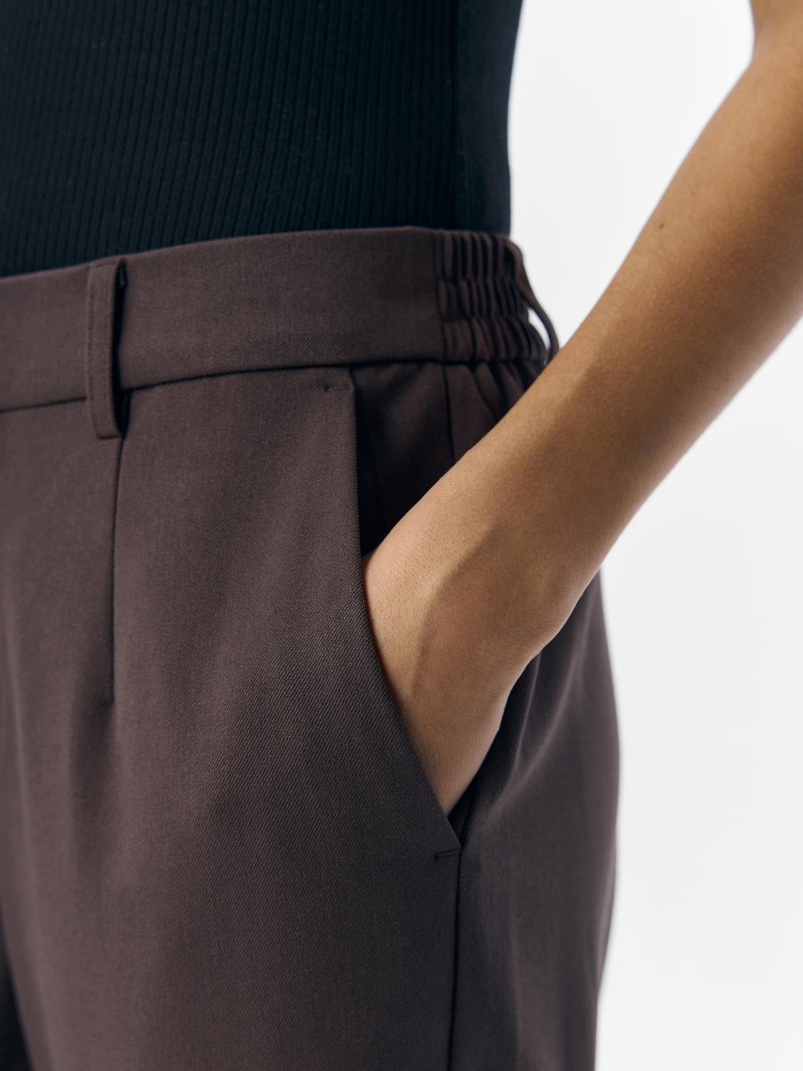 OBJLISA SLIM PANT HUMUS MELANGE